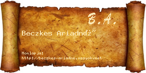 Beczkes Ariadné névjegykártya